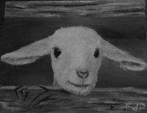 Black and white version of the lamb.